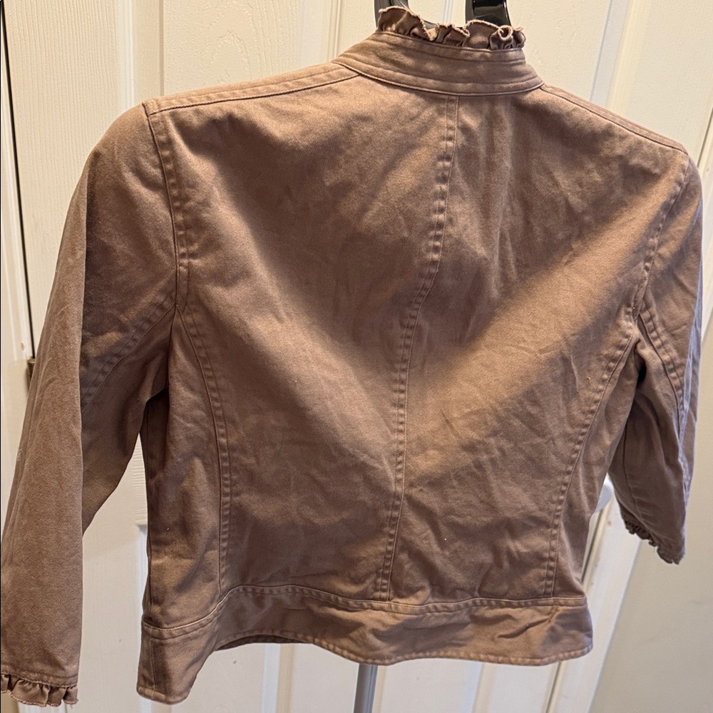 Ruby Rd. Brown Ruffled Utility Jacket - image 2